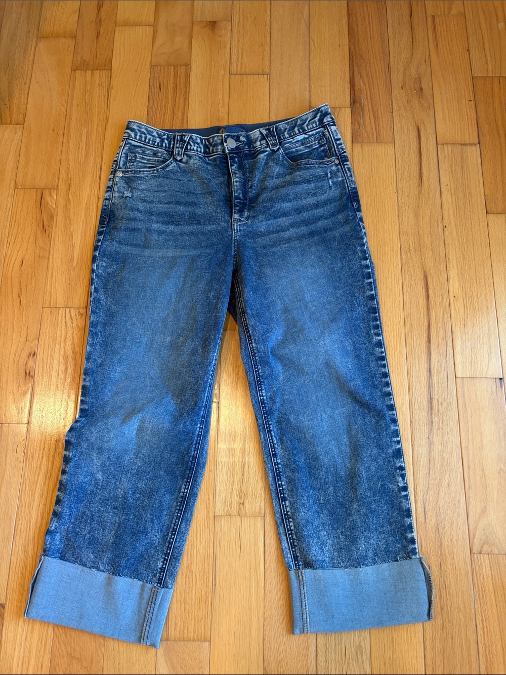 Democracy Medium Blue Cropped Straight Jeans